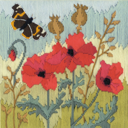 Platsteek pakket Rose Swalwell - Red Poppies - Bothy Threads