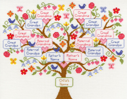 Cross stitch kit Friends & Family - My Family Tree - Bothy Threads