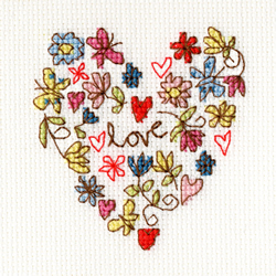 Cross stitch kit Kim Anderson - Sweet Heart Card - Bothy Threads