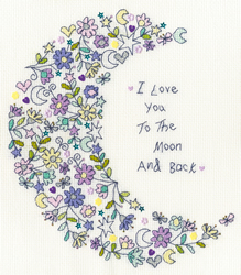 Cross stitch kit Kim Anderson - Love You To The Moon - Bothy Threads