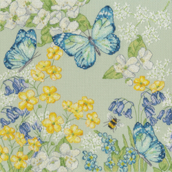 Cross stitch kit Karen Tye Bentley - Aquamarine Meadow - Bothy Threads