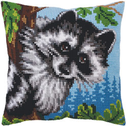 Kussen borduurpakket Little Raccoon - Collection d'Art