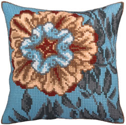 Cushion cross stitch kit Asure Turquoise - Collection d'Art