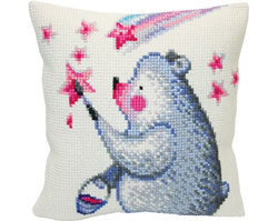 Cushion cross stitch kit Painting the Stars  - Collection d'Art