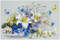 Cross stitch kit Lilies and Cornflowers - Magic Needle