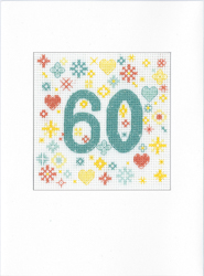 Cross stitch kit Card - Congratulations 60 - Heritage Crafts