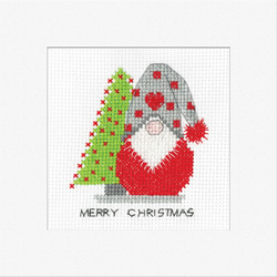 Cross stitch kit Gonk Card - Christmas Tree - Heritage Crafts