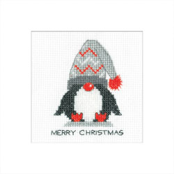 Cross stitch kit Penguin Card - Woolly Hat - Heritage Crafts