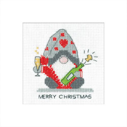 Cross stitch kit Gonk Card - Christmas Fizz - Heritage Crafts