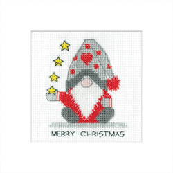 Cross stitch kit Gonk Card - Christmas Stars - Heritage Crafts