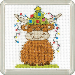 Borduurpakket Highland Coaster - Christmas Lights - Heritage Crafts