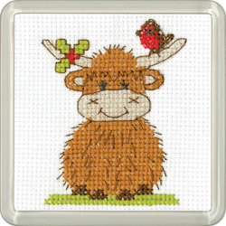 Borduurpakket Highland Coaster - Robin & Holly - Heritage Crafts