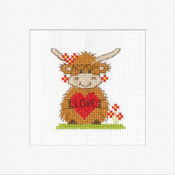 Borduurpakket Highland Card - Love  - Heritage Crafts