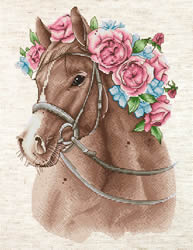 Cross stitch kit The Horse in Flowers - Hobby Jobby