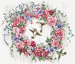 Borduurpakket Hummingbird Wreath - Leti Stitch
