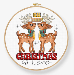 Cross stitch kit Oh Deer Christmas Is Here - Leti Stitch