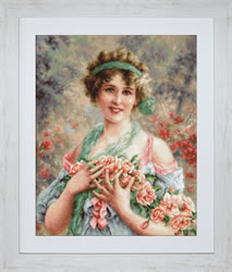 Cross Stitch Kit The Girl with Roses - Luca-S
