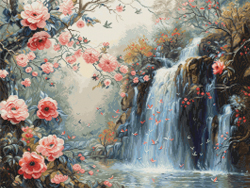 Cross stitch kit Crystalline Waterfall - Luca-S