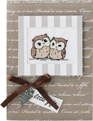 Cross Stitch Kit Postcard Two Owls - Luca-S