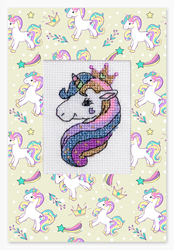 Cross stitch kit Postcard Unicorn - Luca-S