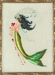 Cross Stitch Chart Petite Mermaid Collection - Mermaid Verde - Mirabilia Designs