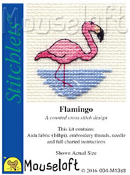 Cross stitch kit Flamingo - Mouseloft