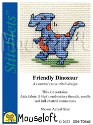 Cross stitch kit Friendly Dinosaur - Mouseloft