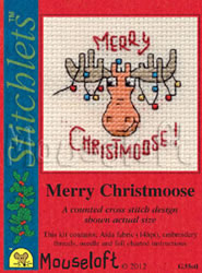Cross stitch kit Merry Christmoose - Mouseloft