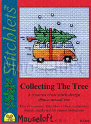 Cross stitch kit Camper Van Collecting The Tree - Mouseloft