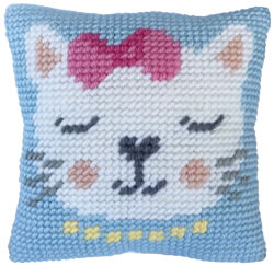 Cushion cross stitch kit Kitten Purr - Needleart World