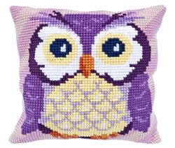Cushion cross stitch kit Owl - Needleart World