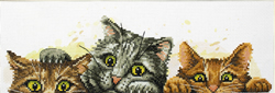 Pre-printed cross stitch kit Curious Kittens - Needleart World