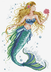 Pre-printed cross stitch kit Mermaid Wish - Needleart World