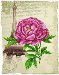 Pre-printed cross stitch kit Romantic Rose - Needleart World