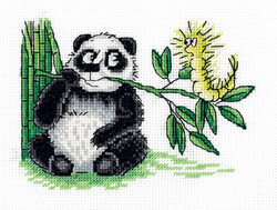Cross stitch kit Panda and the Caterpillar - PANNA