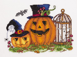 Cross stitch kit Scary Pumpkins - PANNA