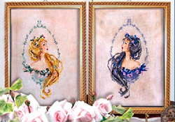 Cross Stitch Chart Blond and Brunette Cameos - Passione Ricamo