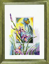 Cross Stitch Kit Iris with butterfly - Permin
