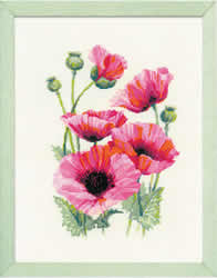 Cross stitch kit Pink Poppies - RIOLIS