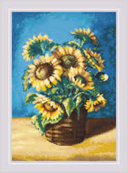 Cross stitch kit Sunflowers in a Basket after N. Antonova's Painting - RIOLIS