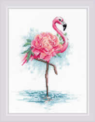 Cross stitch kit Blooming Flamingo - RIOLIS