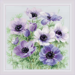 Cross stitch kit Purple Anemones - RIOLIS