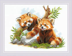 Borduurpakket Red Panda Cubs - RIOLIS