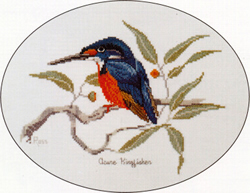 Cross Stitch Chart Azure Kingfisher - Ross Originals