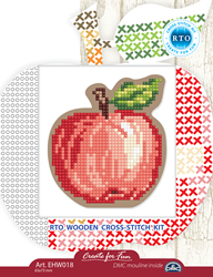 Cross stitch kit Perforated Wooden Form - Apple - RTO