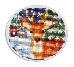 Cross stitch kit Perforated Wooden Form - Deer - RTO