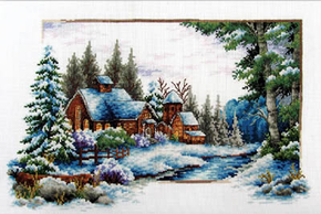 Pre-printed cross stitch kit Winter Snow - Needleart World