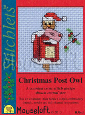 Cross stitch kit Christmas Post Owl - Mouseloft