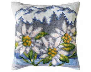 Cushion cross stitch kit Edelweiss - Collection d'Art