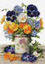 Cross stitch kit Pansies Bouquet - Luca-S